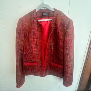 Spenser Jeremy Red Blazer Vibrant Plaid Suit Jacket